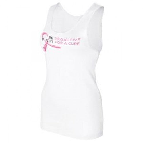 Be Proactive - Fight For A Cure Tank Top - White