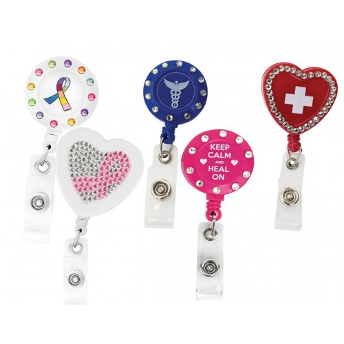 Bling Assorted Retractable ID Holder - Luv Scrubs LLC