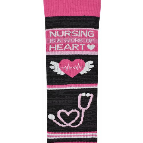 Nursing is a Work of Heart Fashion Compression Sock
