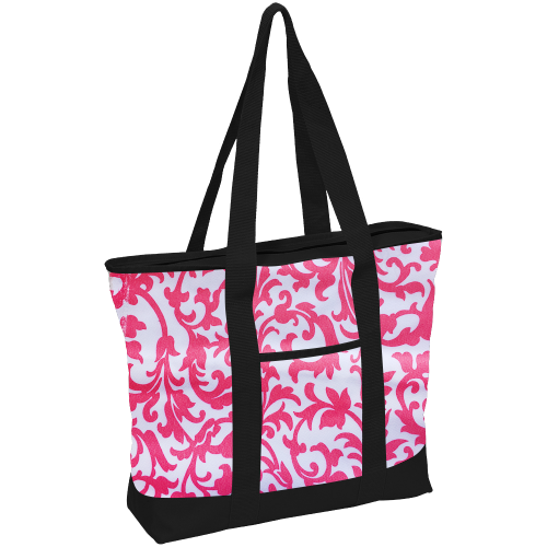 Pink Filigree Fashion Tote - 94751- Luv Scrubs LLC
