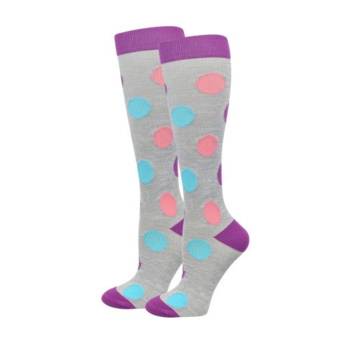 Premium Bright Dots Fashion Compression Sock XL 