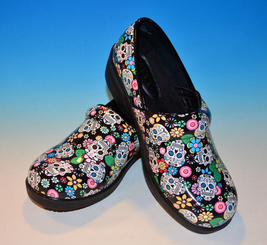 Savvy Brandy Nursing Shoes - Sugar Skulls II - Size 8