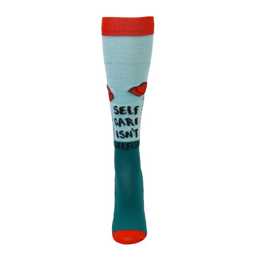 "Self Care Isn't Selfish" Fashion Compression Sock 