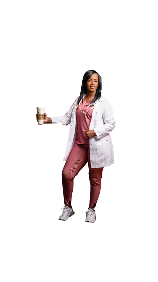 33" Women's Modern Slim Lab Coat - White - Luv Scrubs LLC